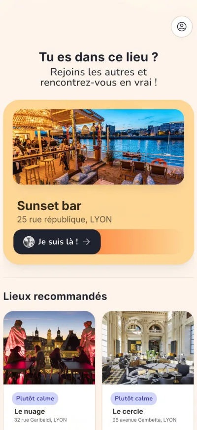 Écran mobile d'application